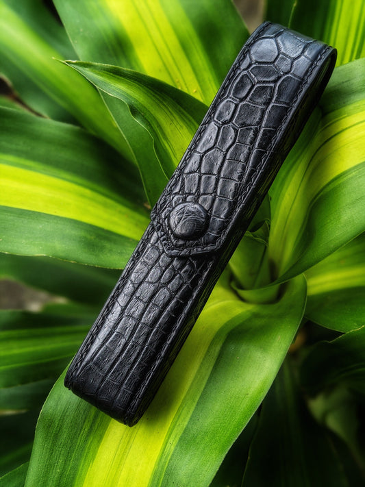 Black Alligator Pen Case