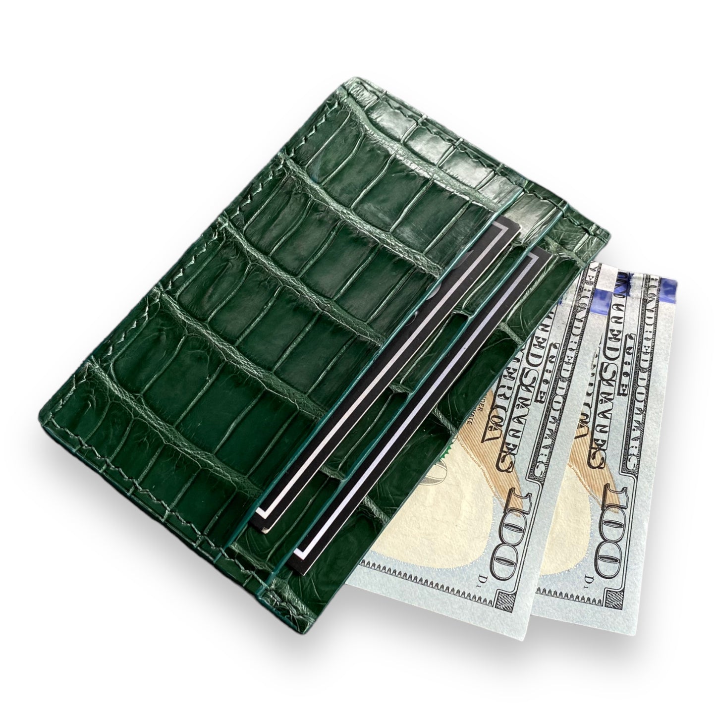 Green Alligator Card Holder