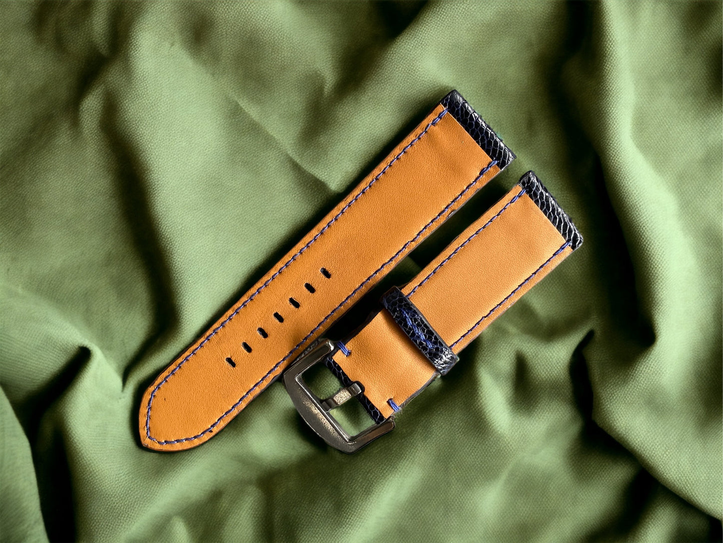 Panerai Navy Blue Ostrich Leg Watch Straps