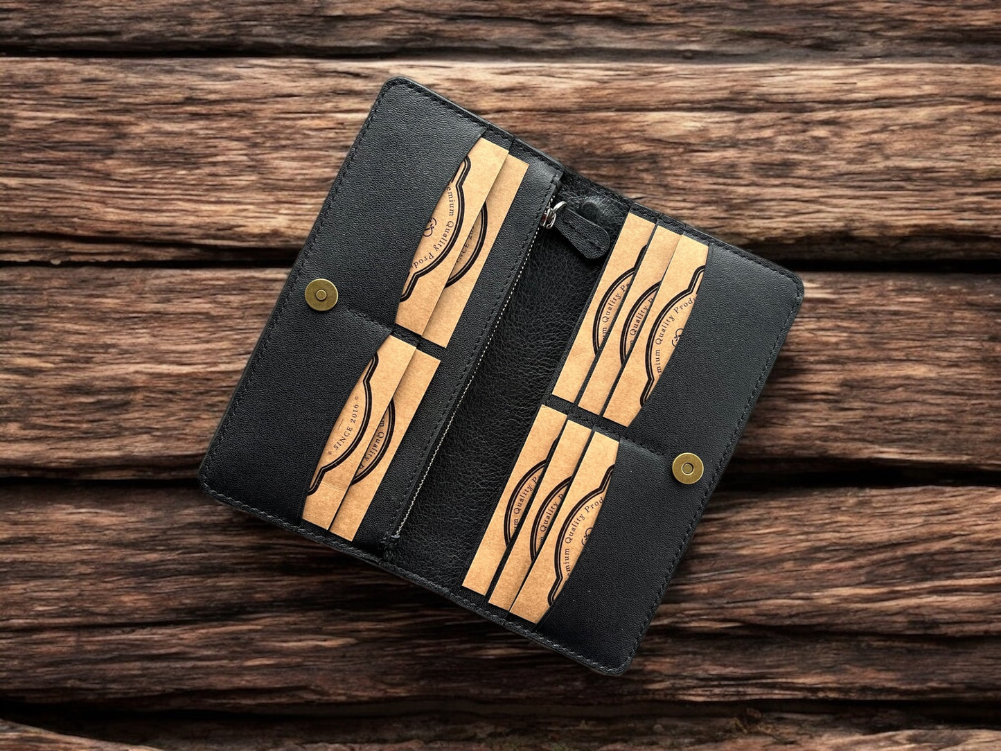 Santa Muerte Leather Carving Long Wallet
