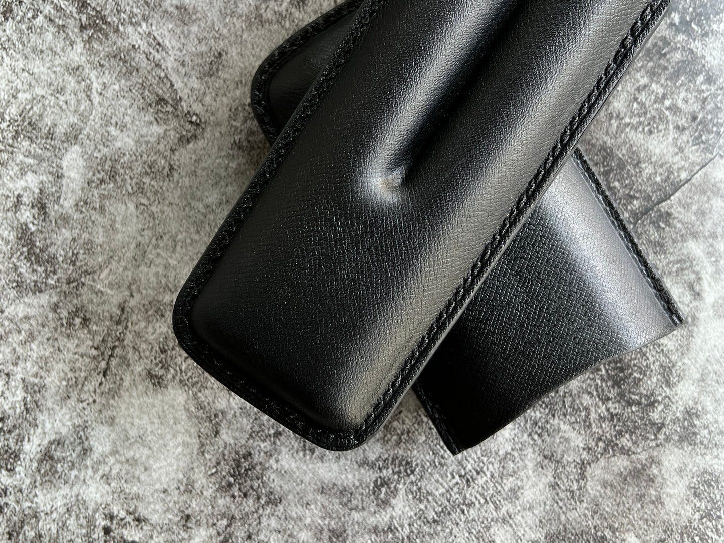 Handmade Black Leather Cigar Case, Leather Cigar Humidor, 2 to 3 Tubes Cigar Case