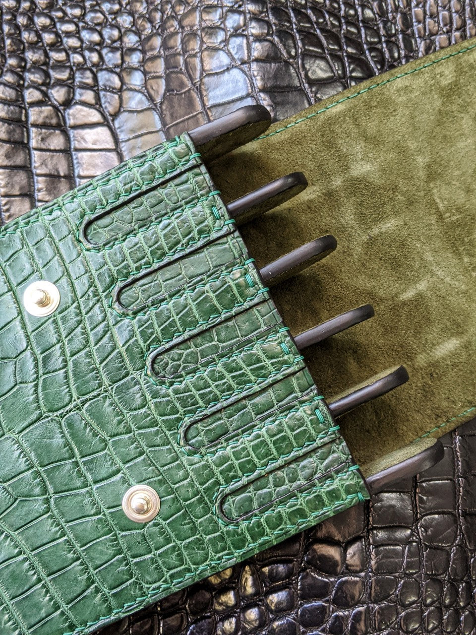 Green Alligator Pen Case