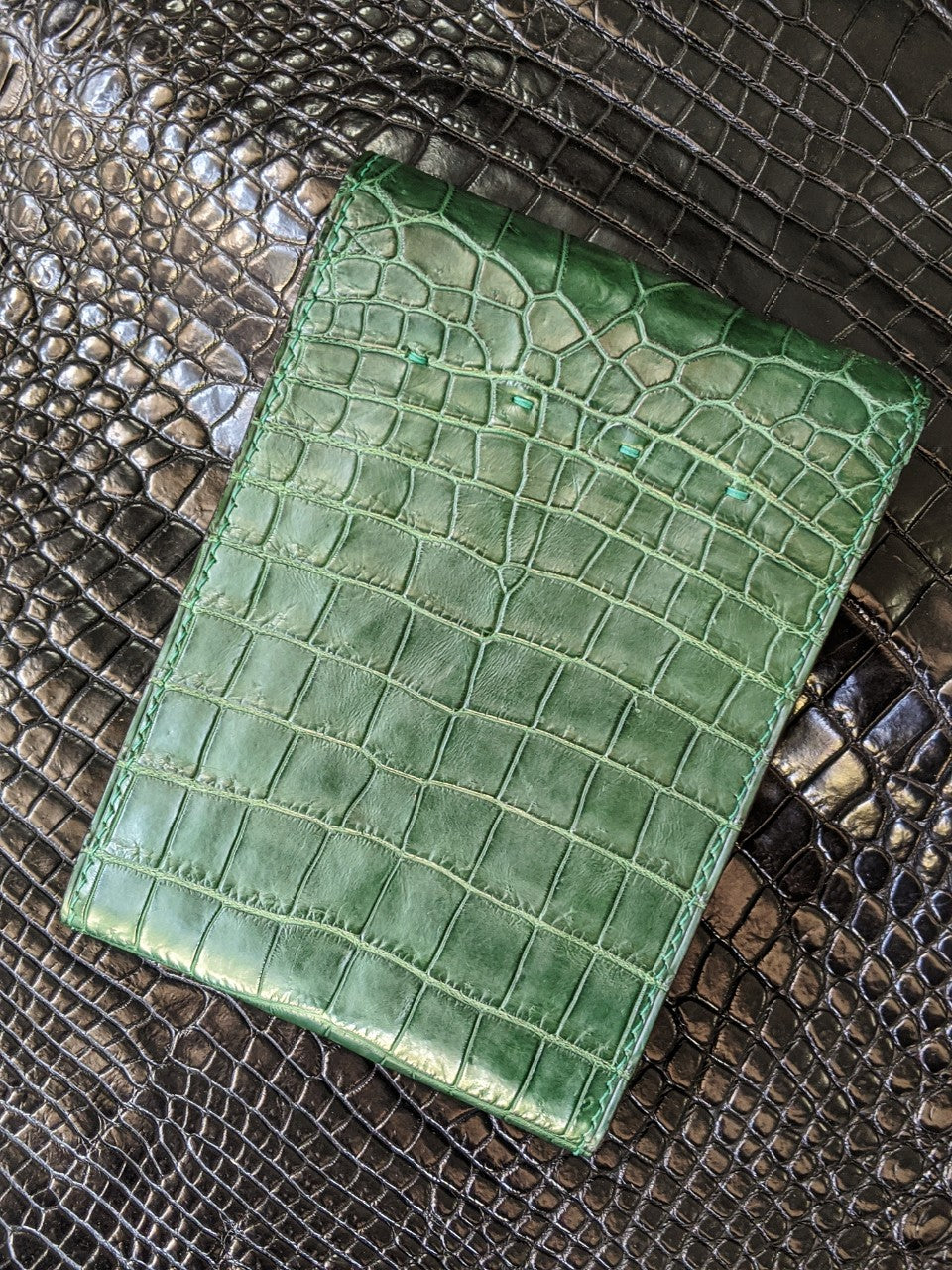 Green Alligator Pen Case