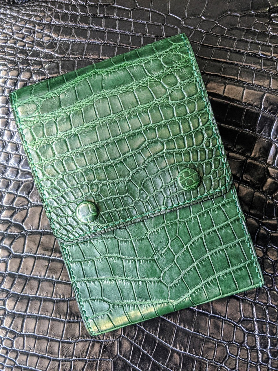 Green Alligator Pen Case