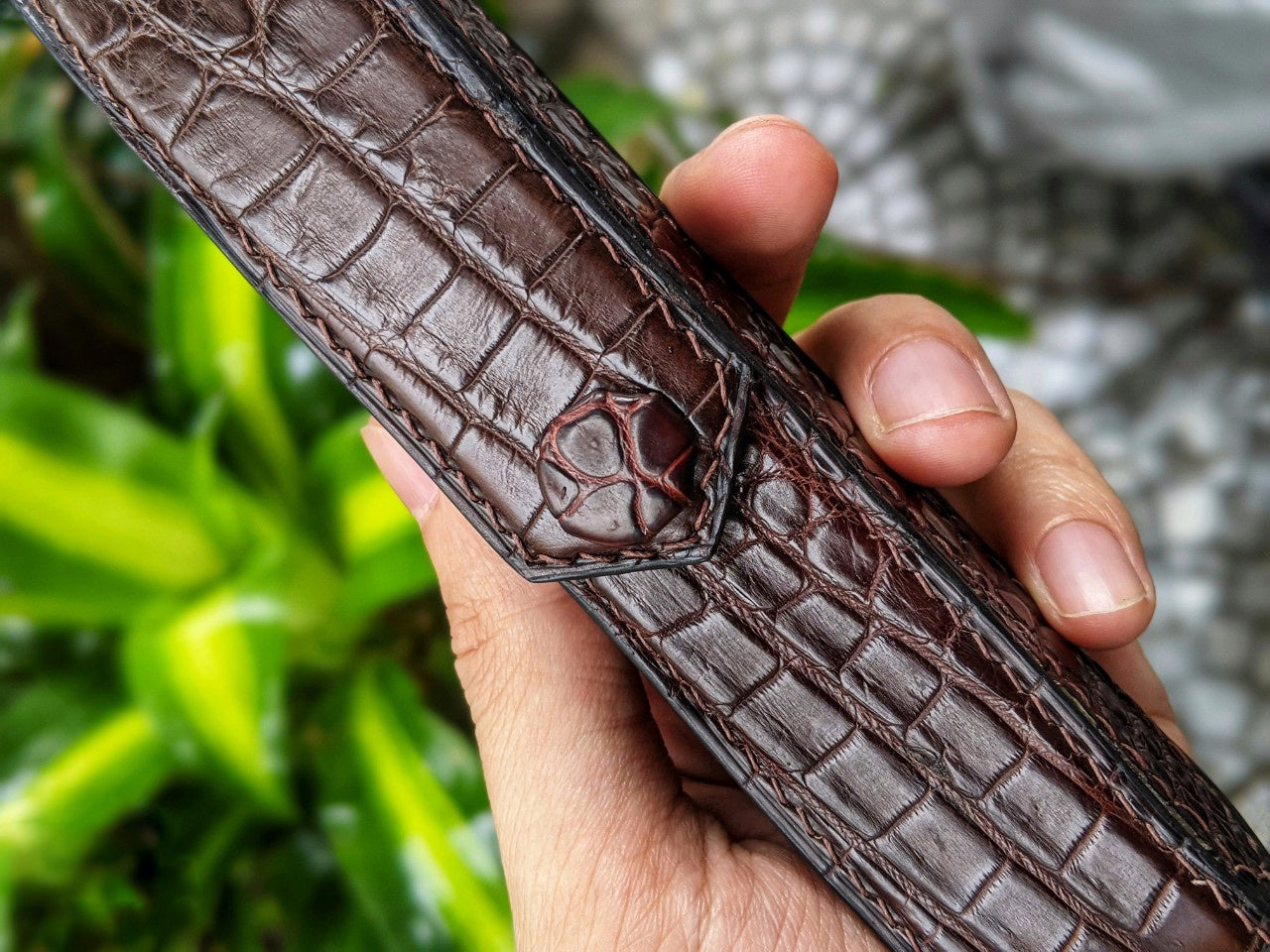 Brown Alligator Pen Case