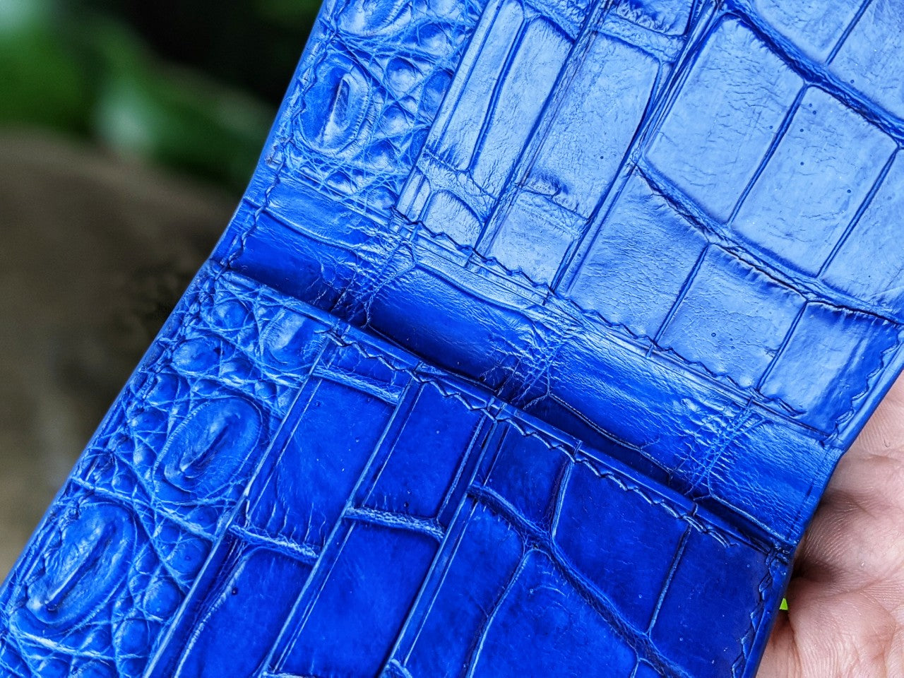 Custom Blue Alligator Leather Wallet