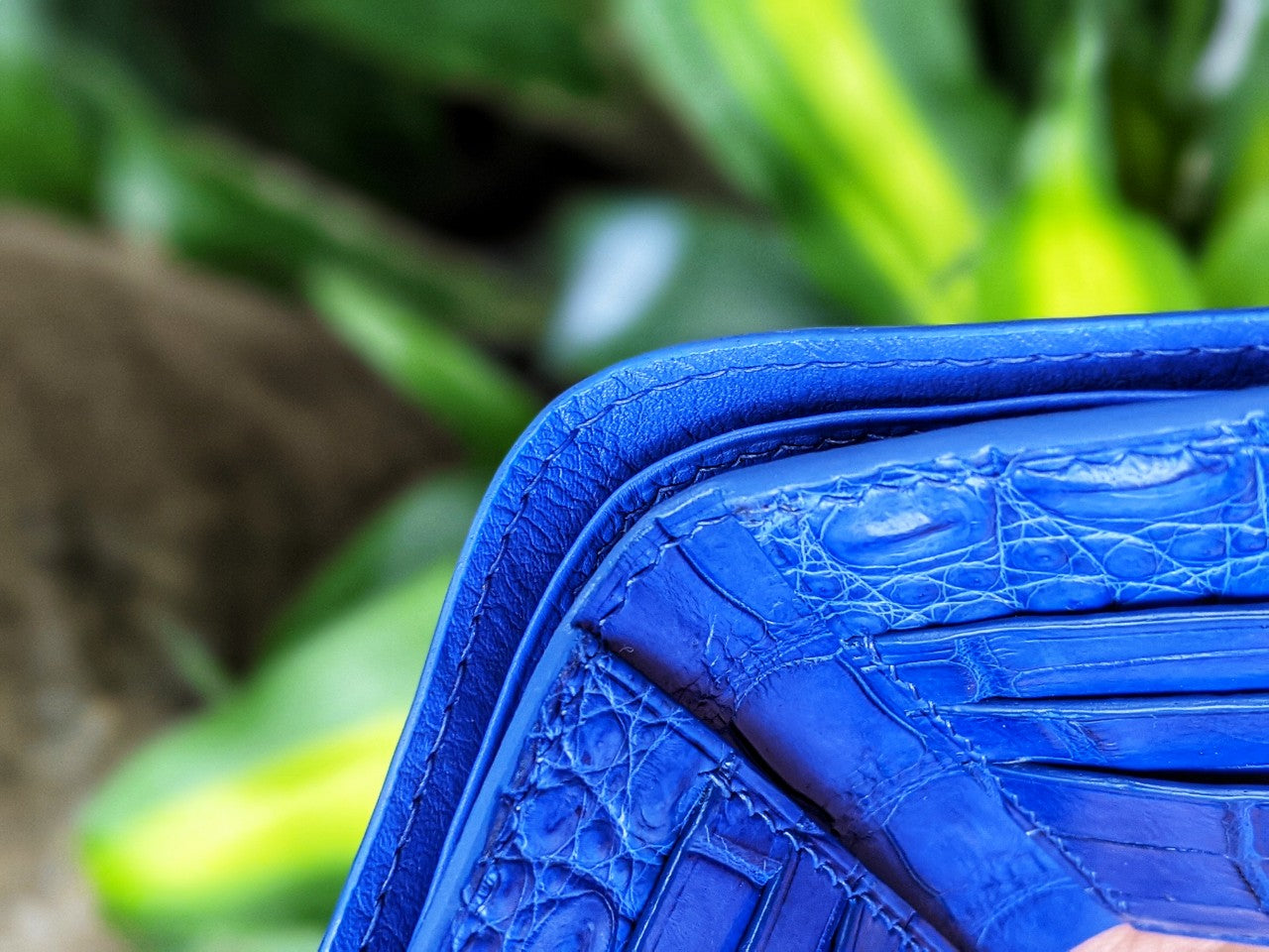 Custom Blue Alligator Leather Wallet