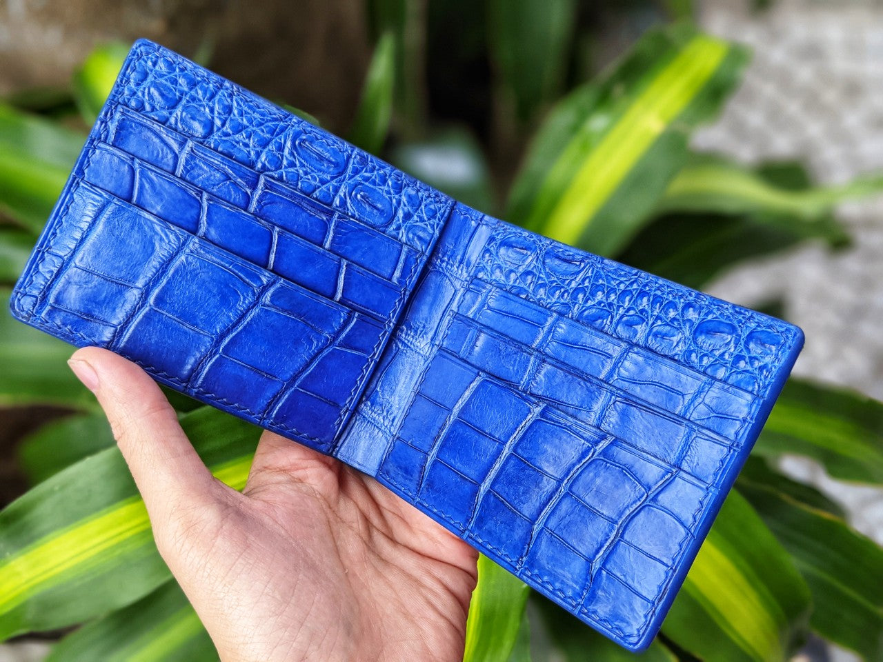 Custom Blue Alligator Leather Wallet