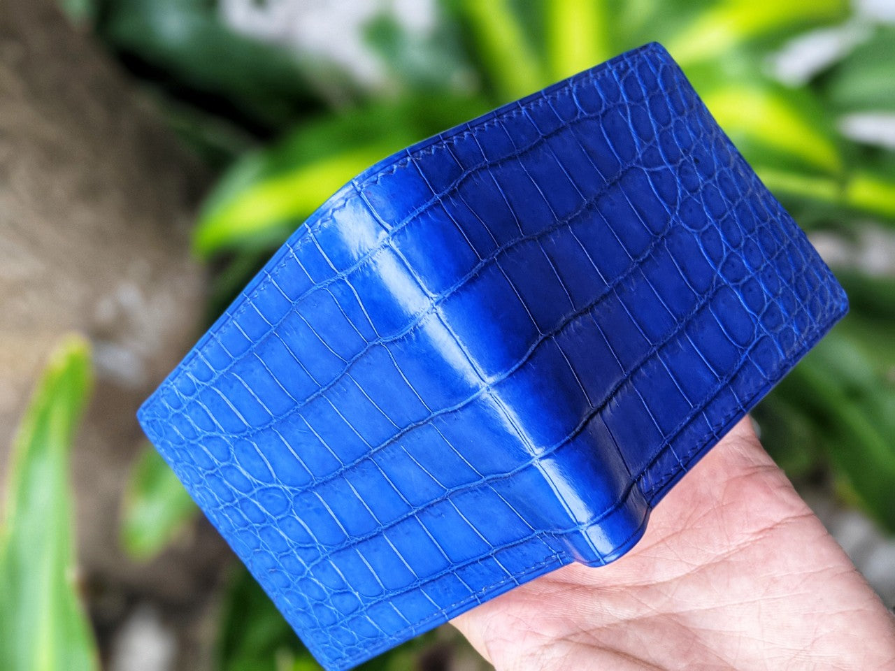 Custom Blue Alligator Leather Wallet