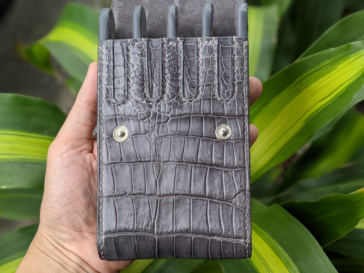 Gray Alligator Pen Case