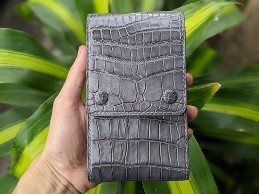 Gray Alligator Pen Case