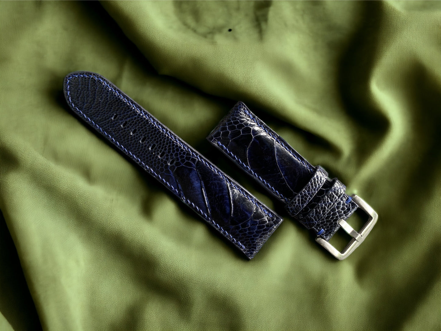 Panerai Navy Blue Ostrich Leg Watch Straps