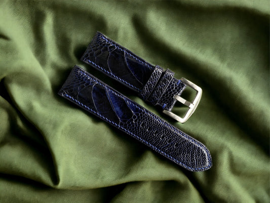 Panerai Navy Blue Ostrich Leg Watch Straps