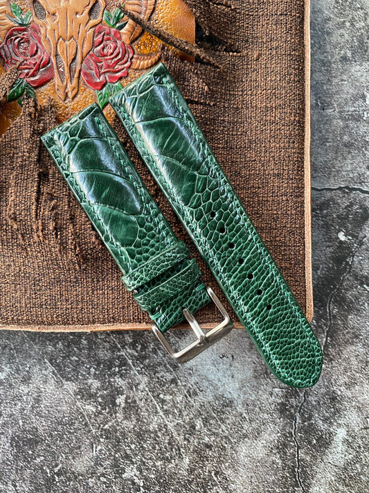 Green Ostrich Leg Watch Straps
