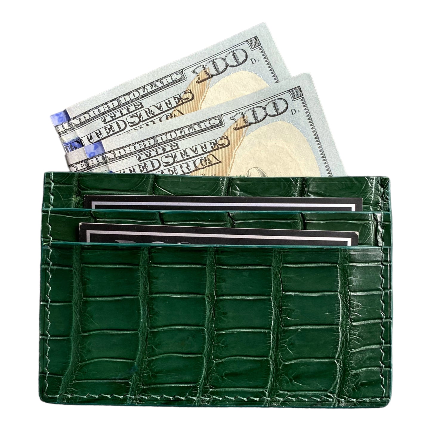 Green Alligator Card Holder