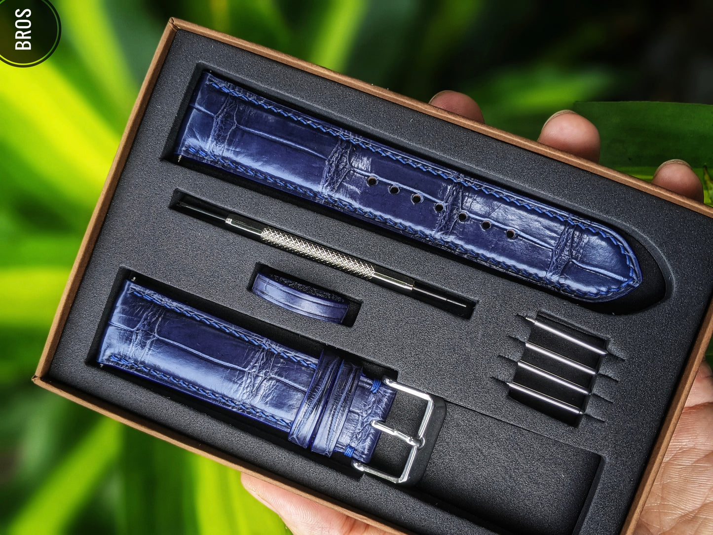 Navy Blue Alligator Watch Straps