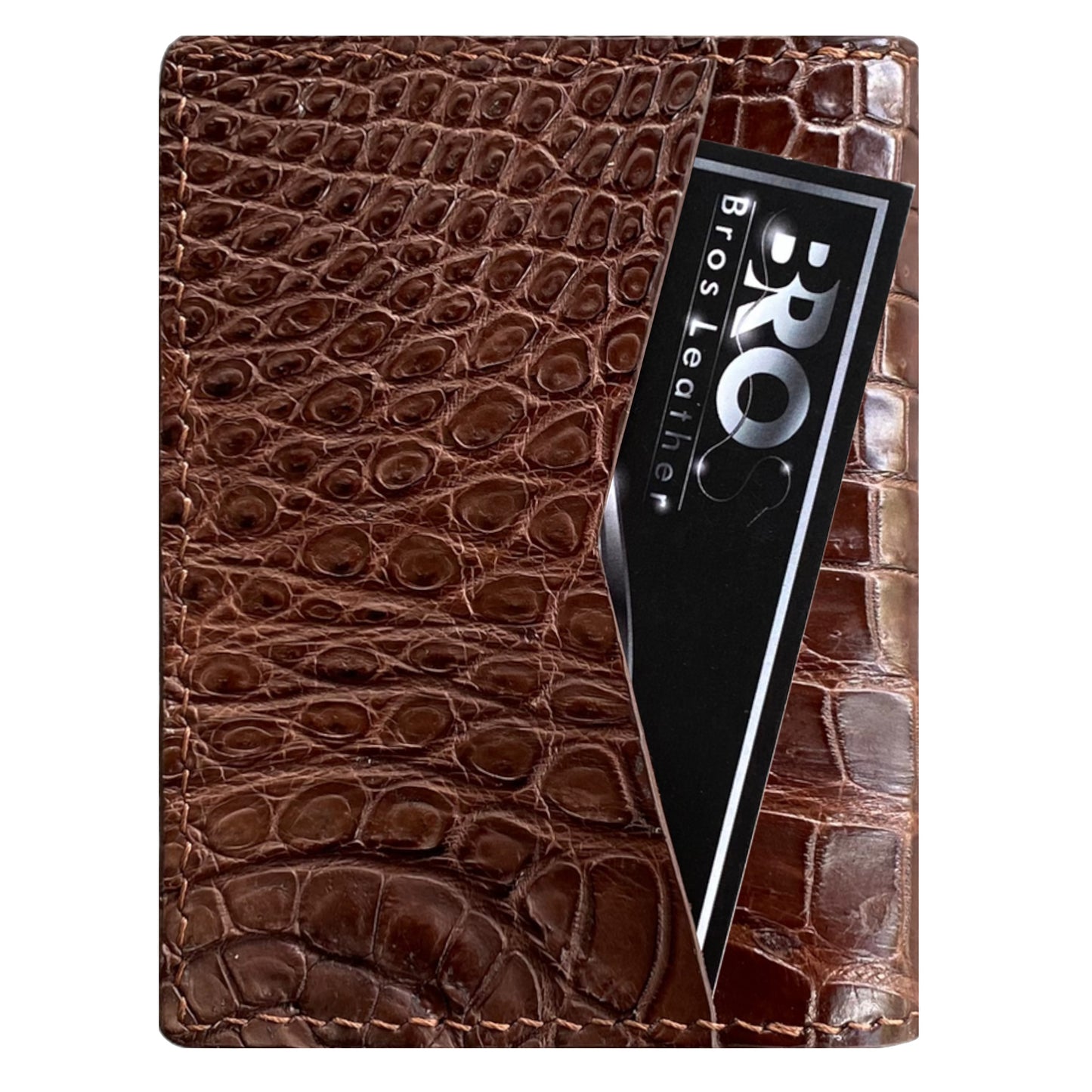 Brown Alligator Bifold Card Holder