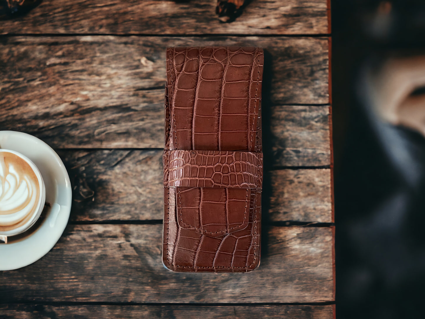 Brown Alligator Pen Case