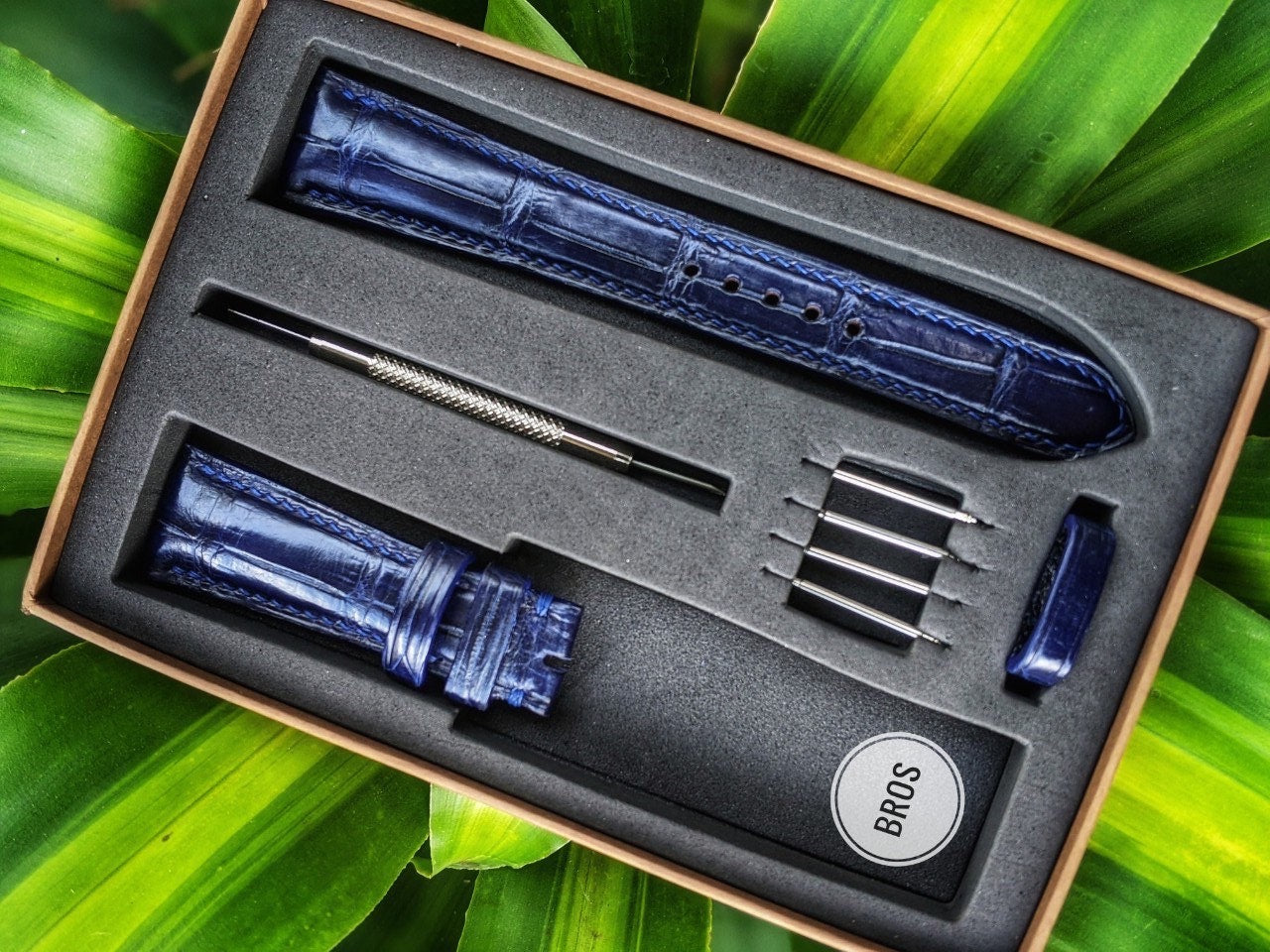 Navy Blue Alligator Watch Straps