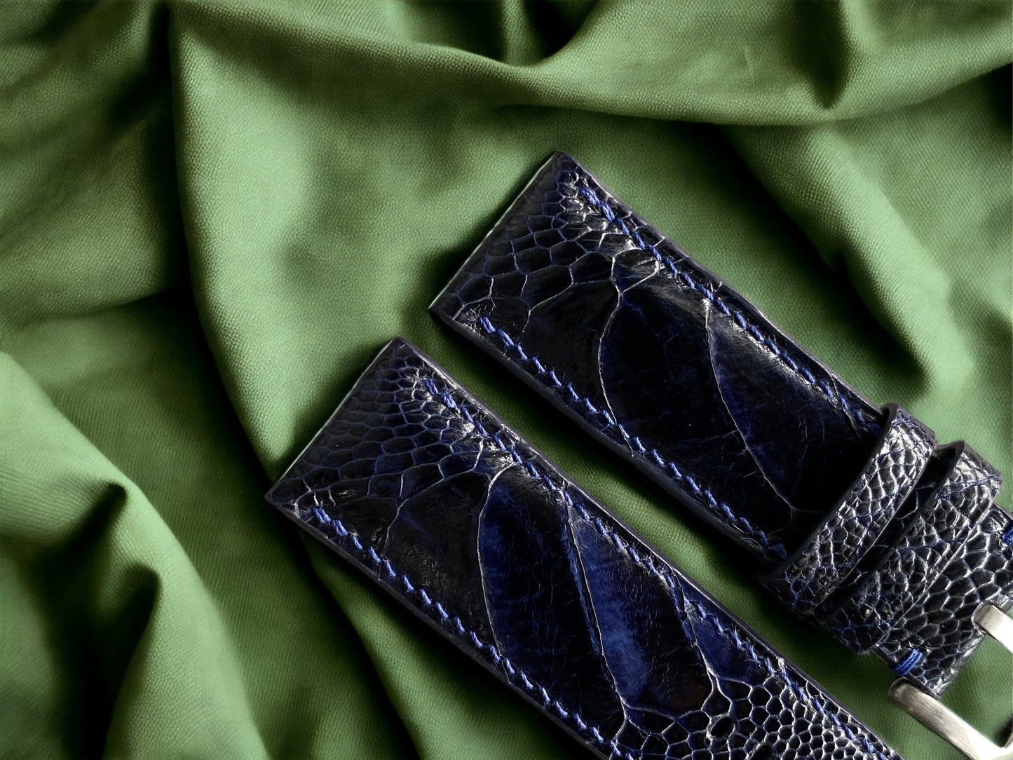Panerai Navy Blue Ostrich Leg Watch Straps