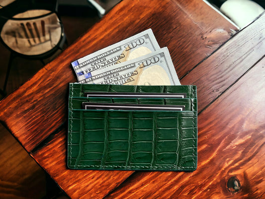 Green Alligator Card Holder