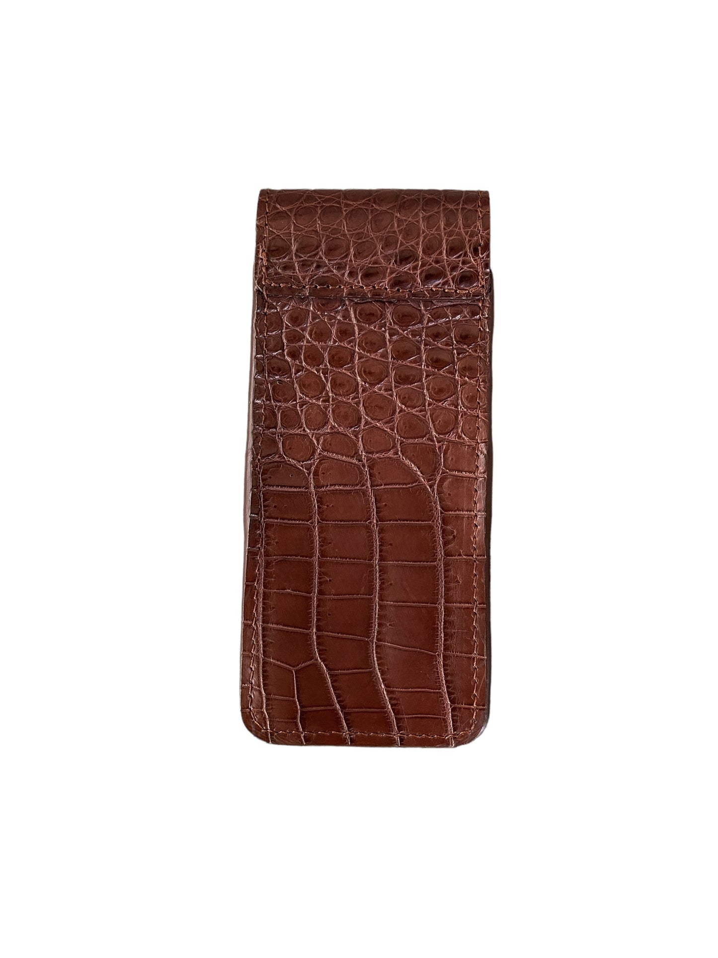 Brown Alligator Pen Case