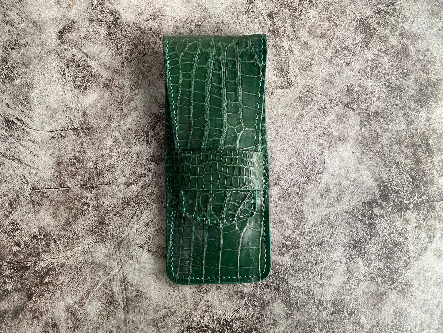 Green Alligator Pen Case