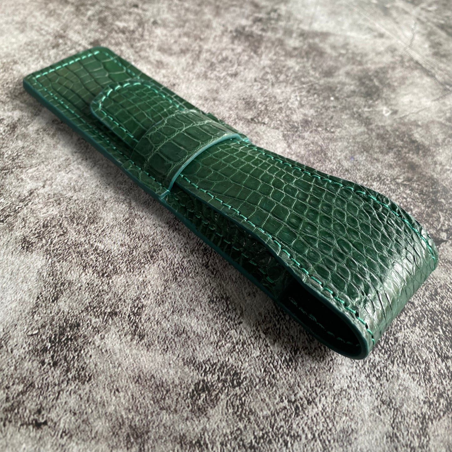 Green Alligator Pen Case