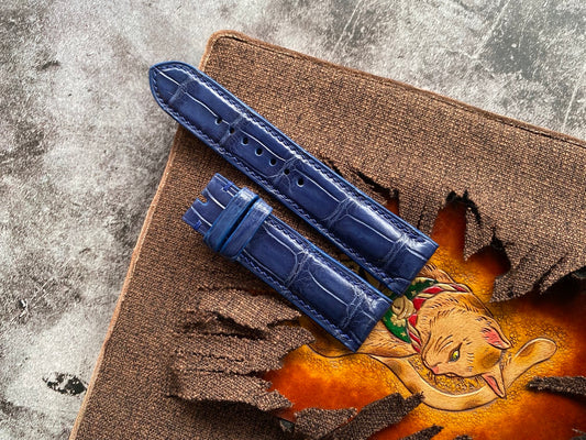 Navy Blue Alligator Watch Straps