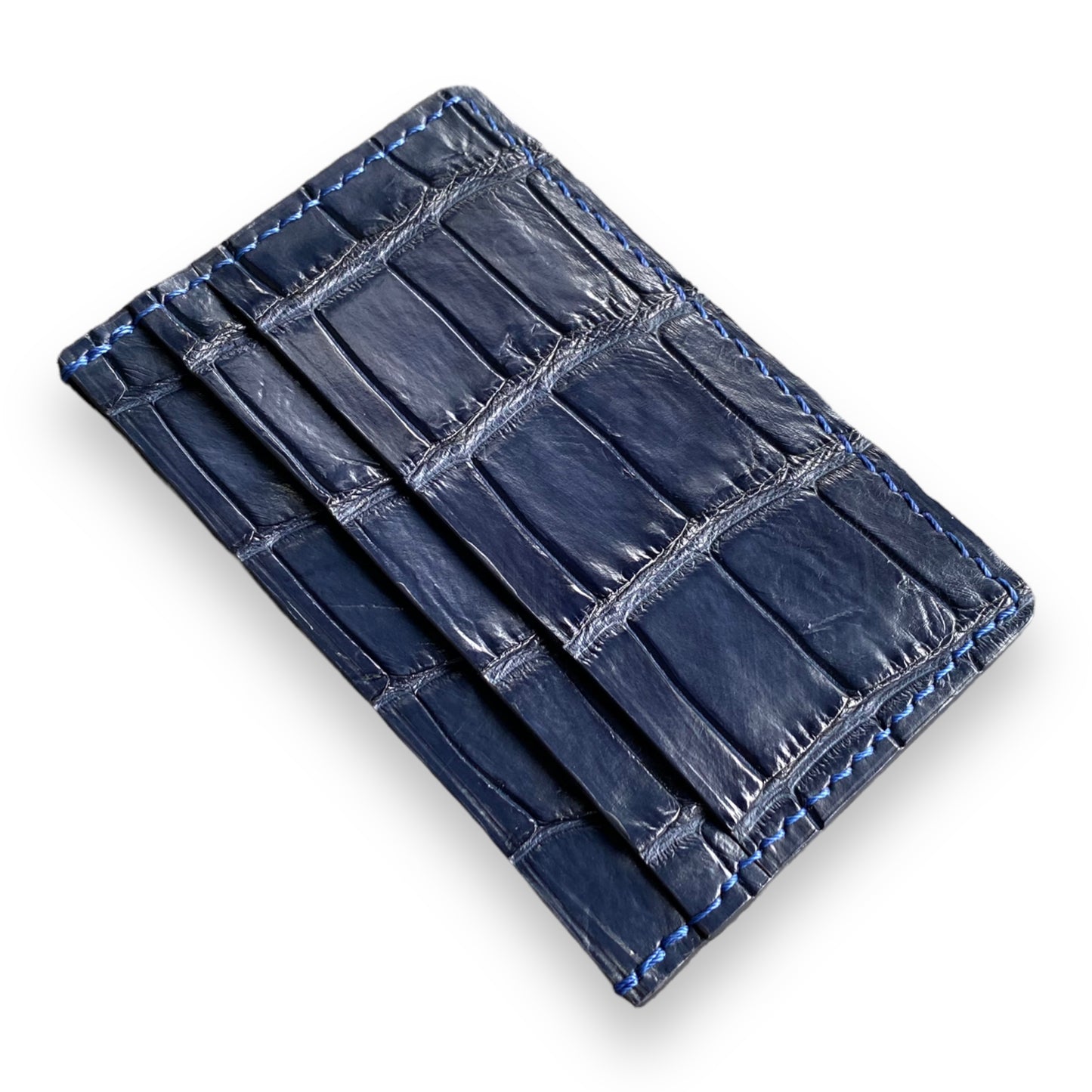 Navy Blue Alligator Card Holder