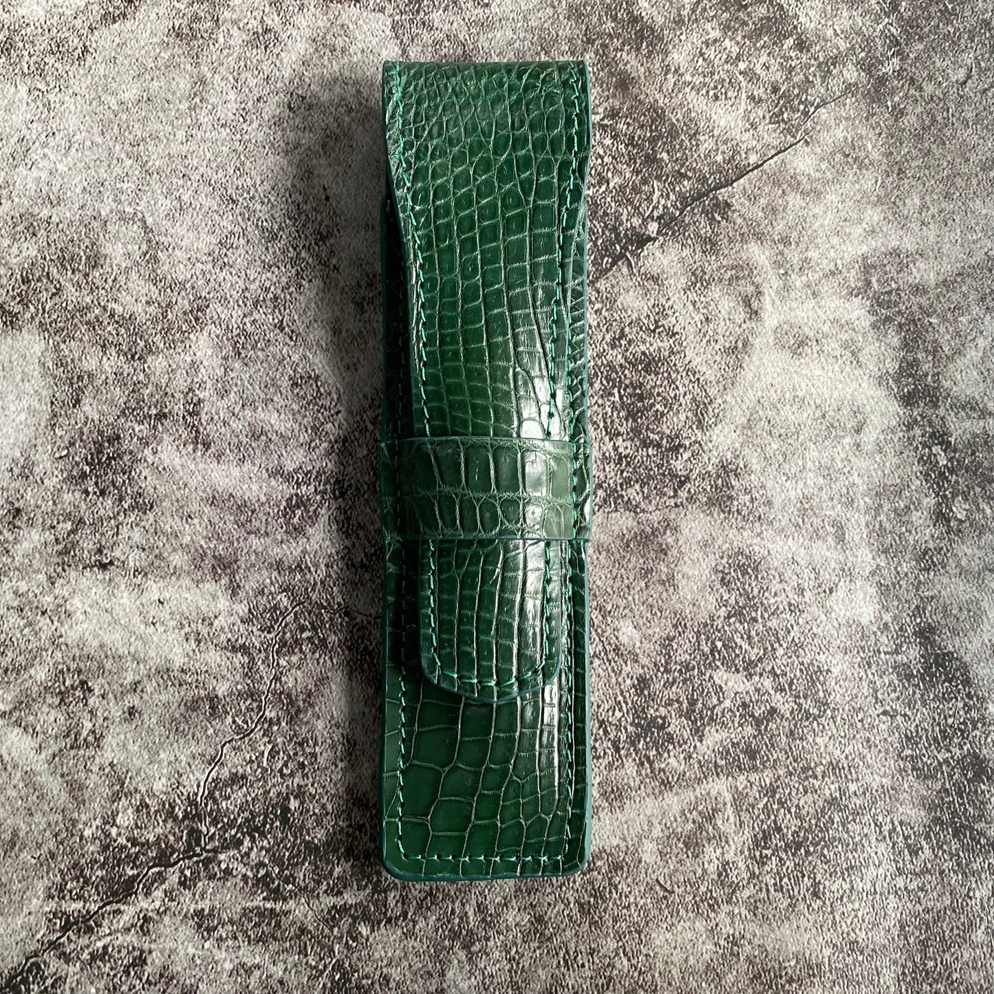 Green Alligator Pen Case