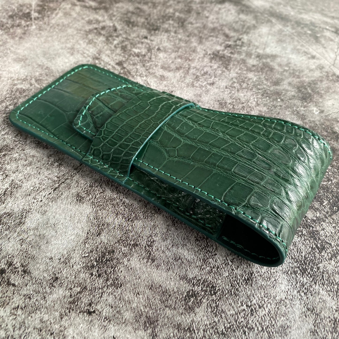 Green Alligator Pen Case