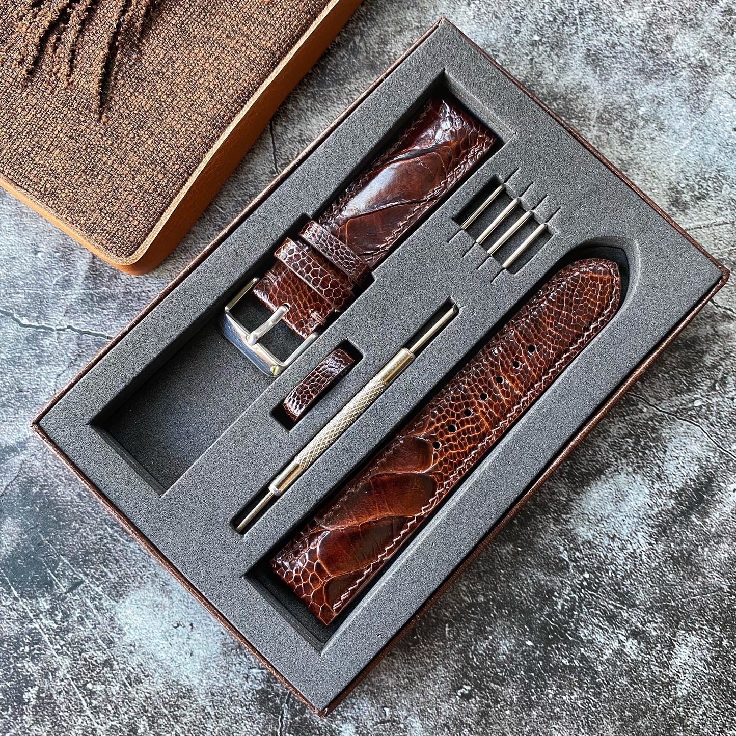 Brown Ostrich Leg Watch Straps