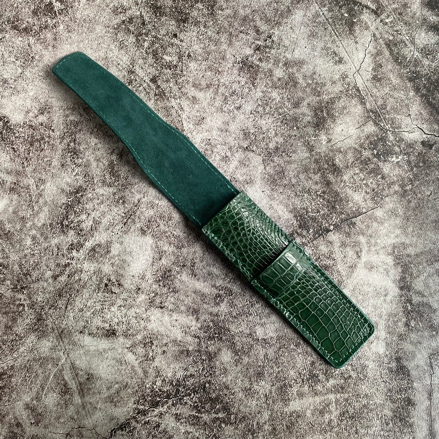 Green Alligator Pen Case
