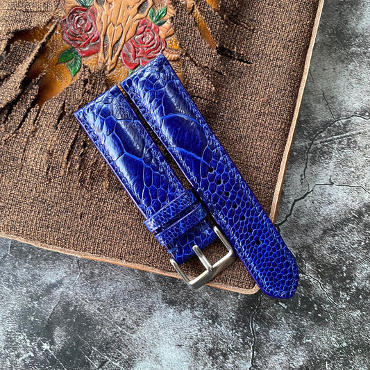 Blue Ostrich Leg Watch Straps
