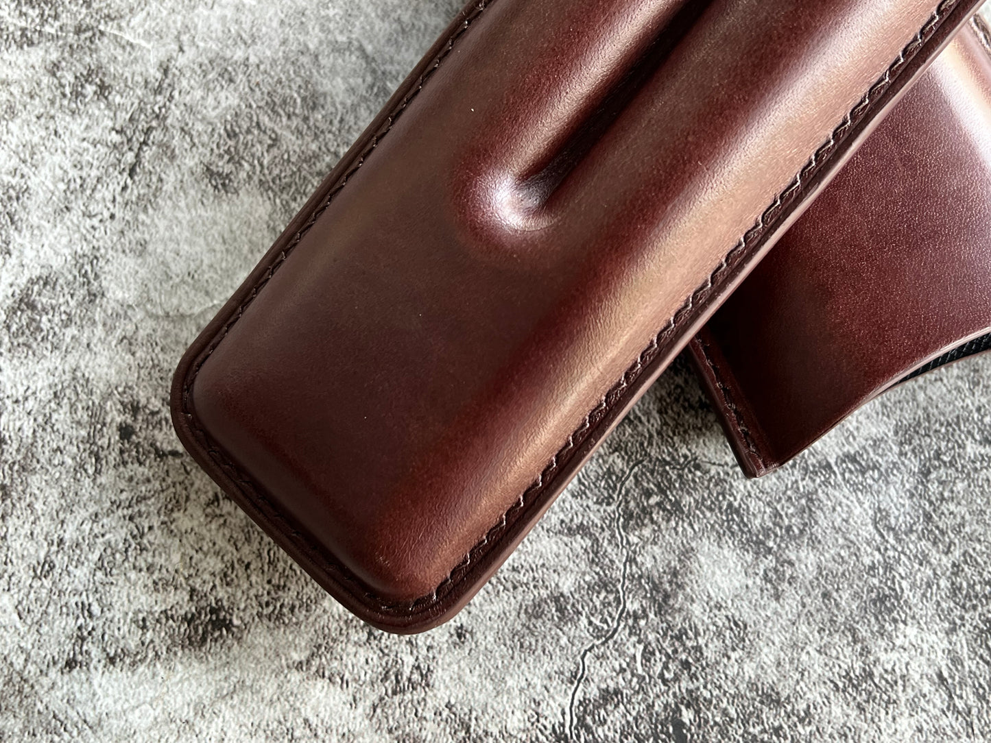 Handmade Dark Brown Leather Cigar Case, Leather Cigar Humidor, 2 to 3 Tubes Cigar Case