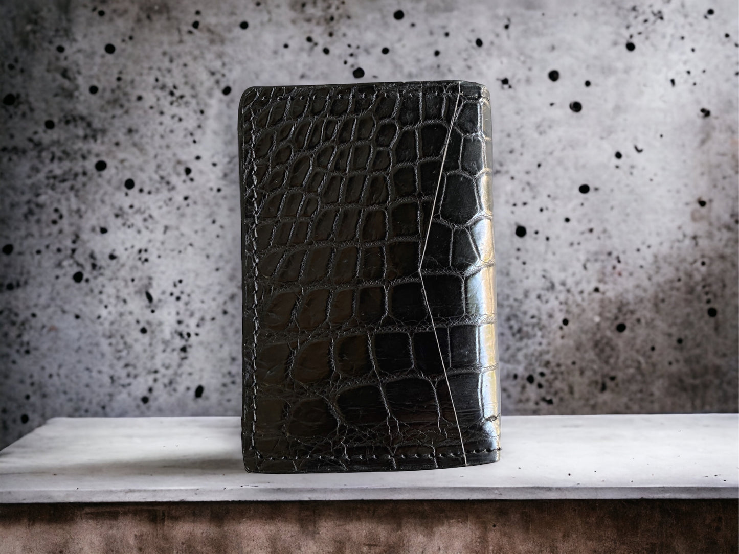 Black Alligator Bifold Card Holder