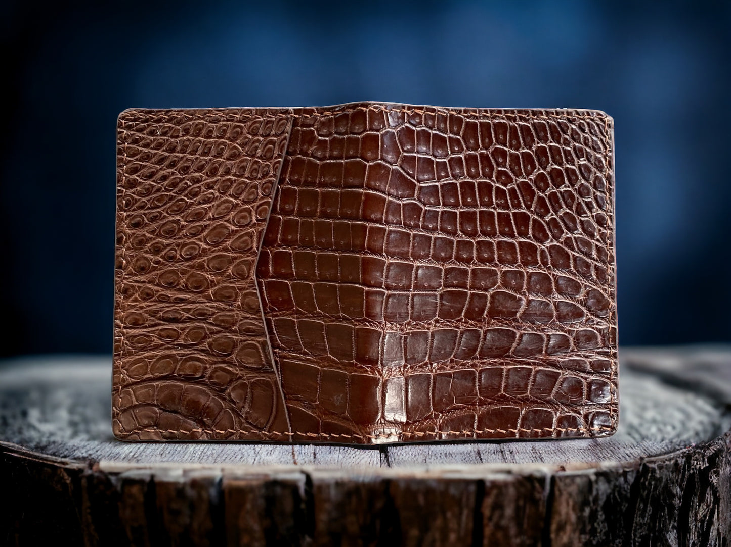 Brown Alligator Bifold Card Holder