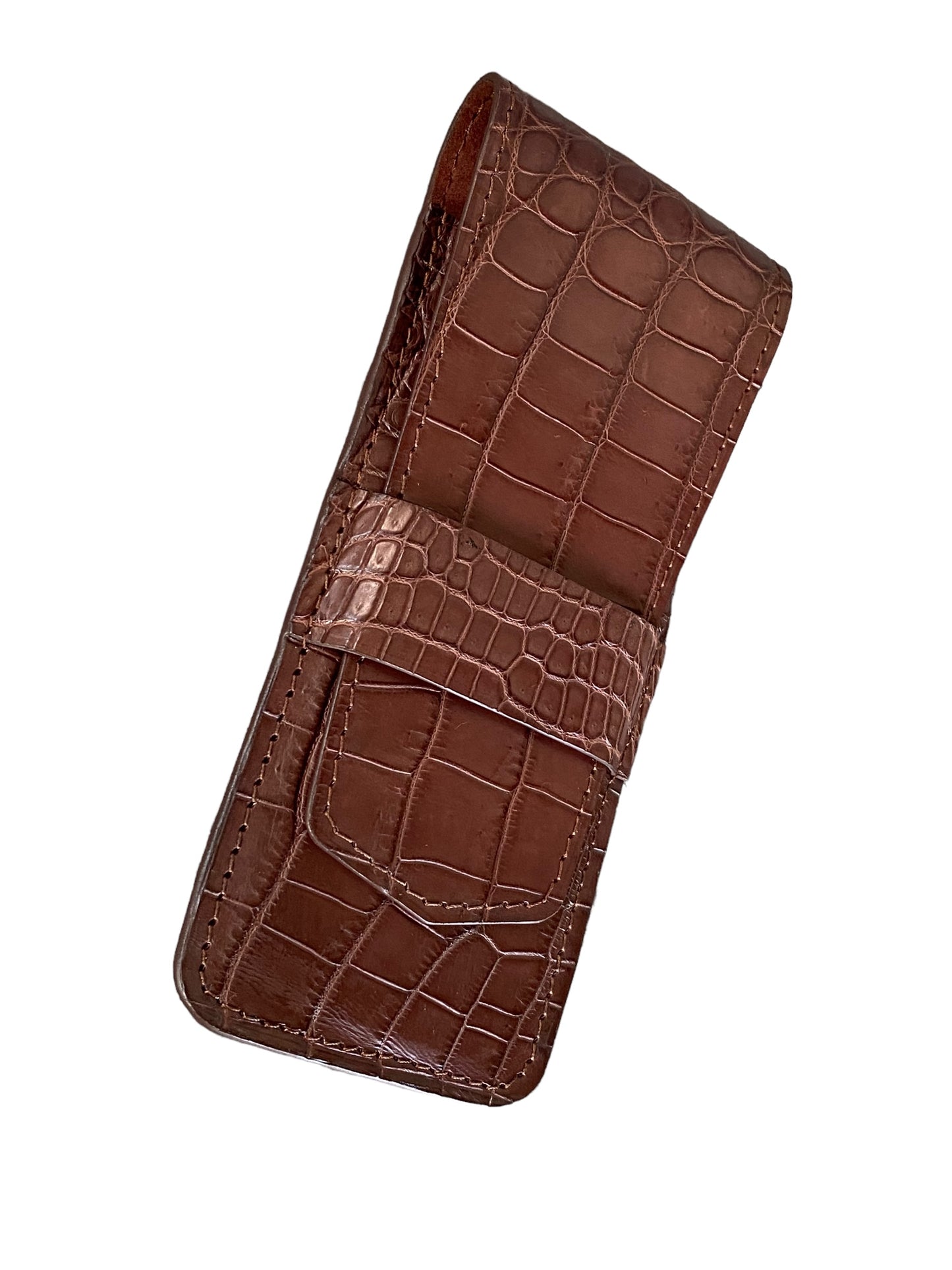 Brown Alligator Pen Case