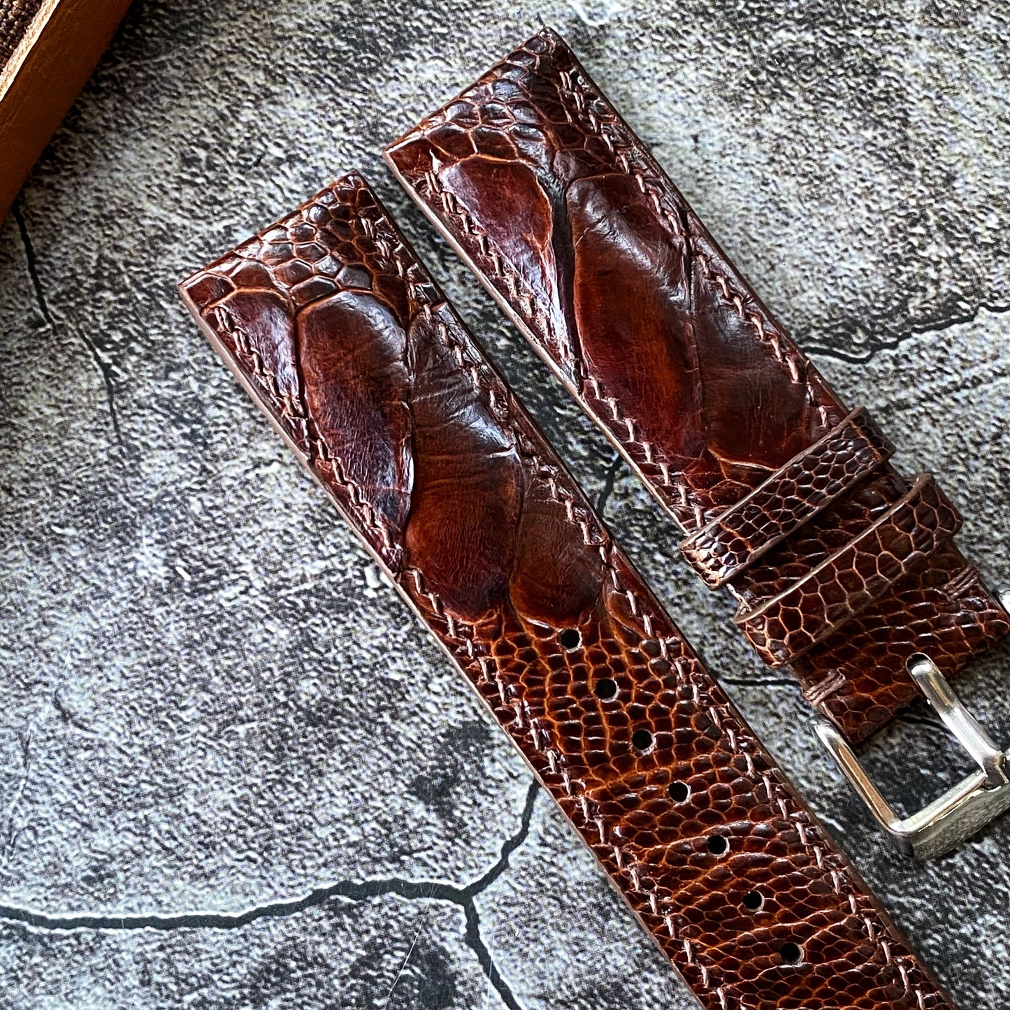 Brown Ostrich Leg Watch Straps
