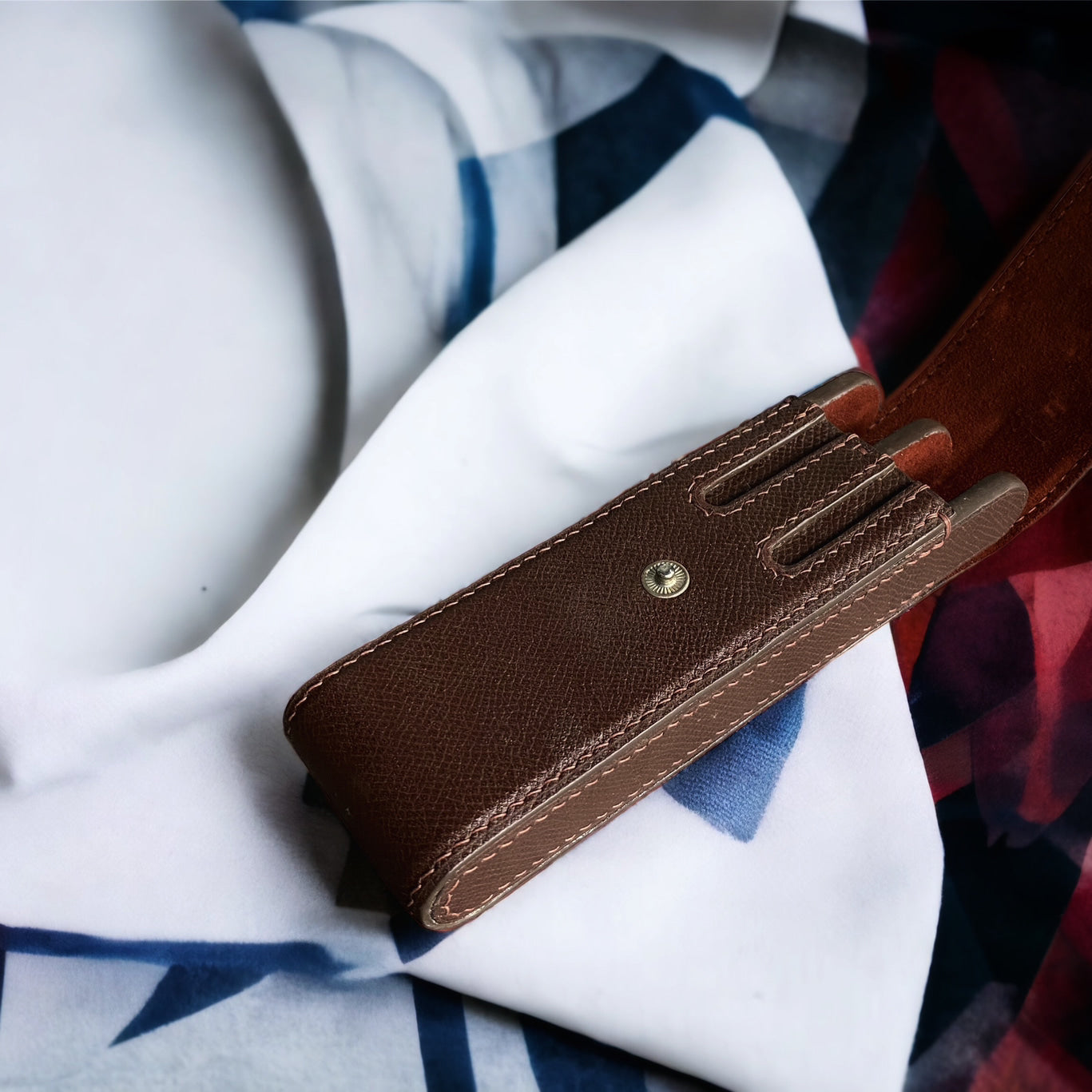 Epsom Dark Brown Cowhide Pen Case