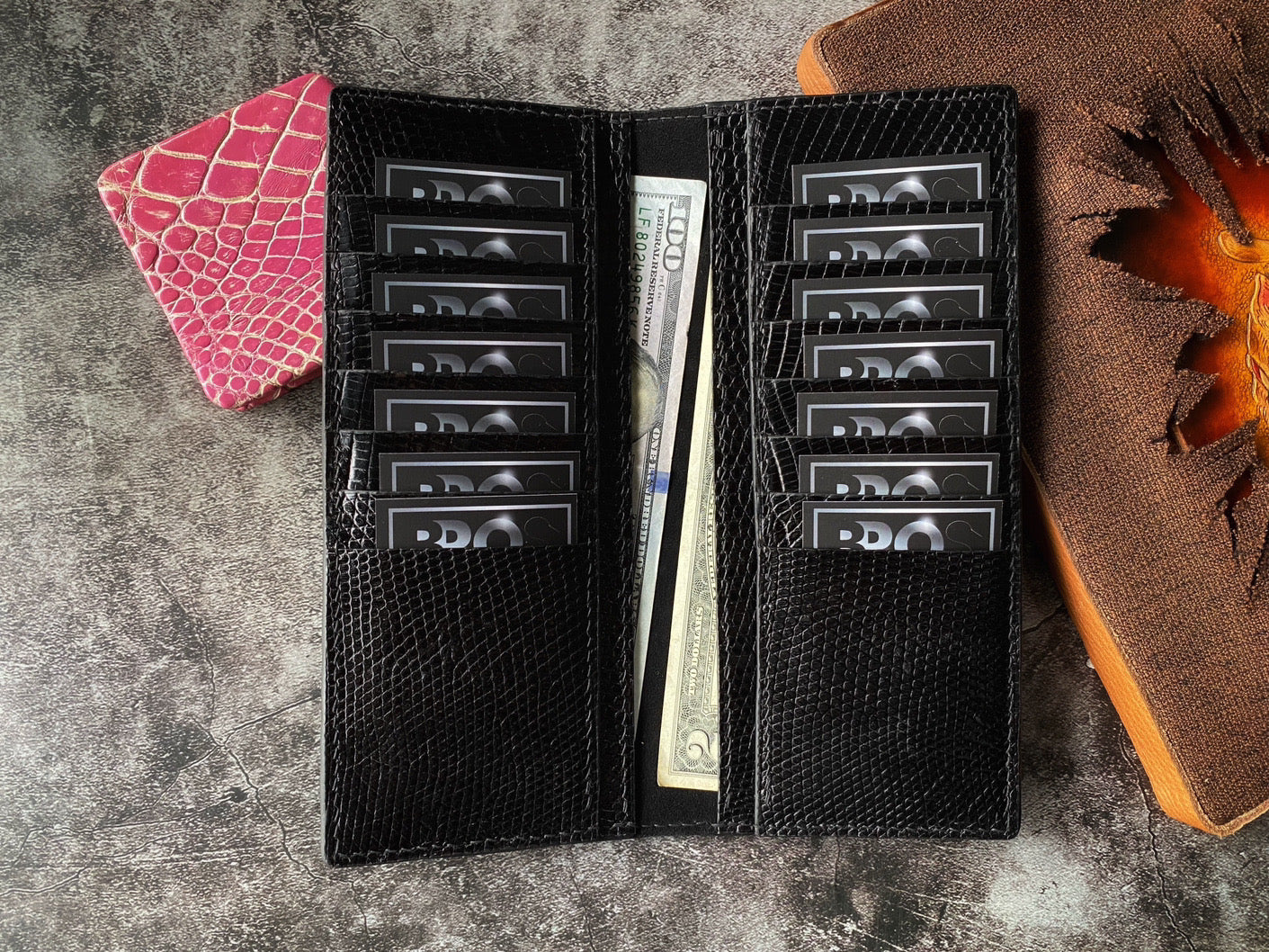 Custom Black Lizard Long Wallet