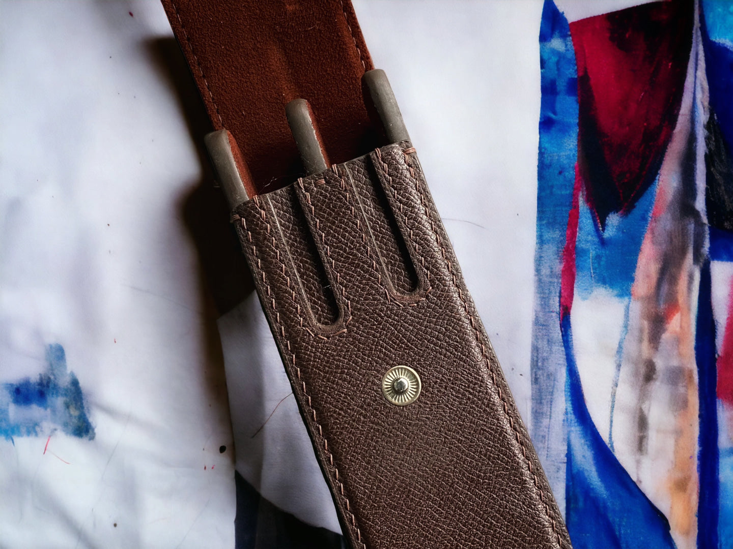 Epsom Dark Brown Cowhide Pen Case