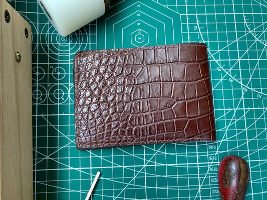 Custom Brown Alligator Leather Wallet