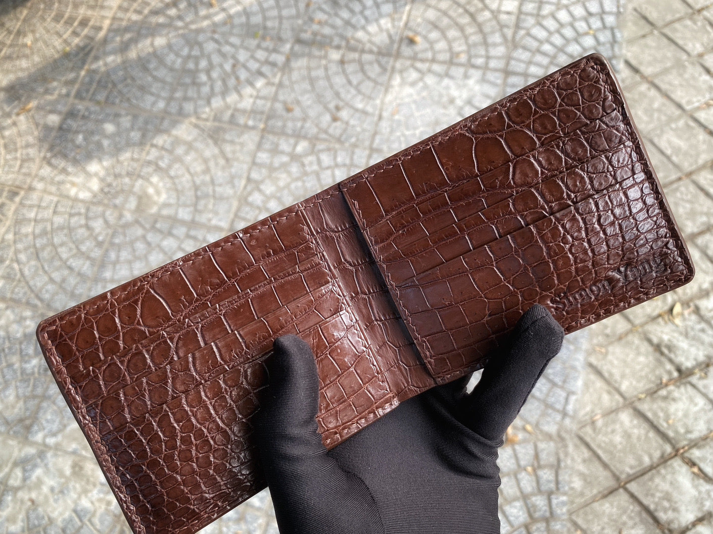 Custom Brown Alligator Leather Wallet