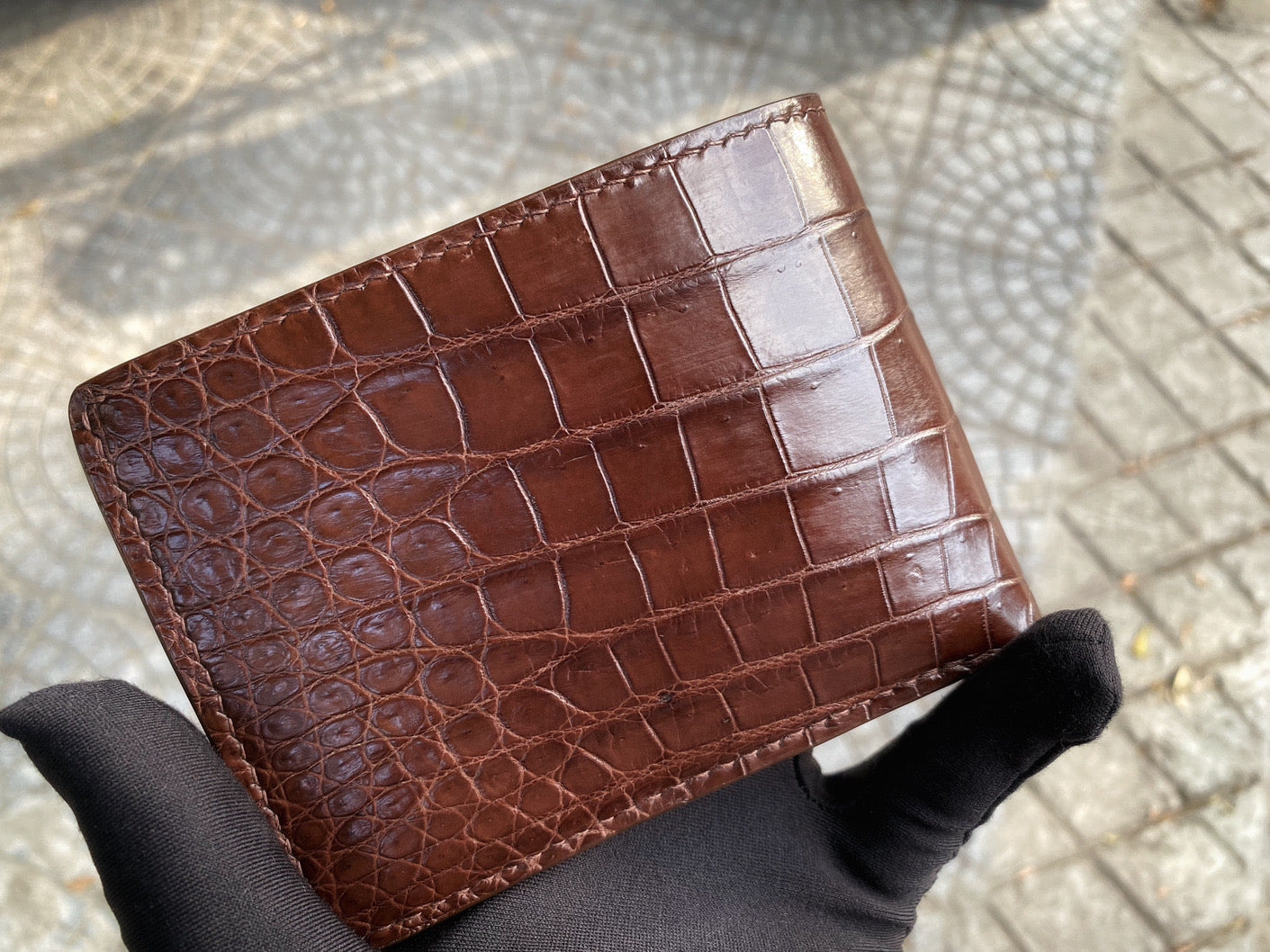 Custom Brown Alligator Leather Wallet