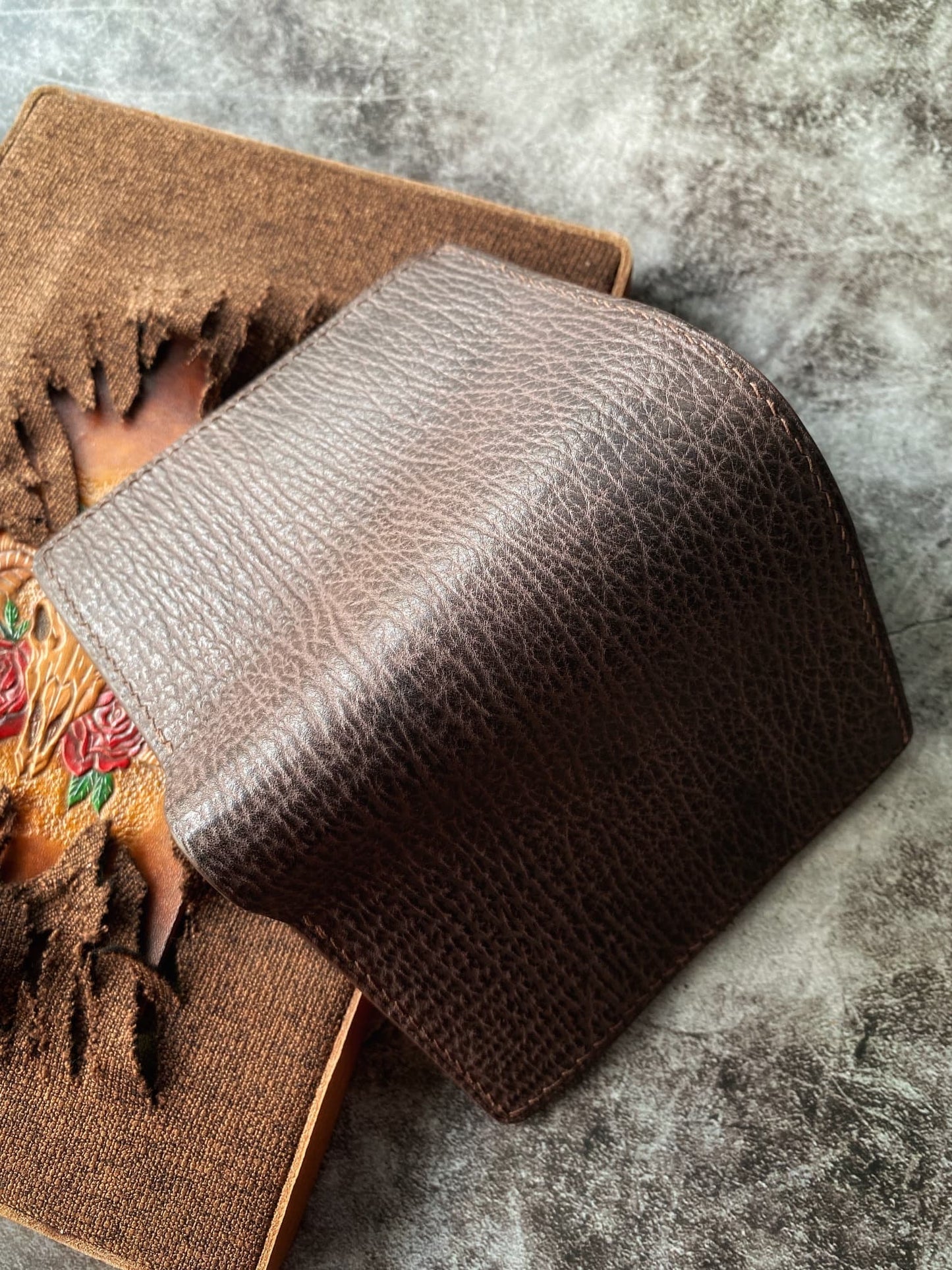 Custom Brown Shark Skin Leather Wallet
