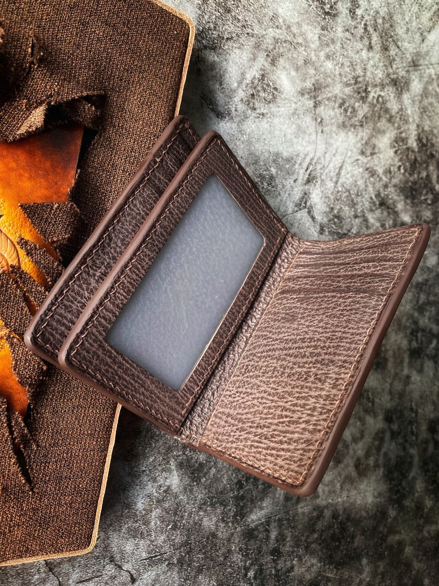 Custom Brown Shark Skin Leather Wallet