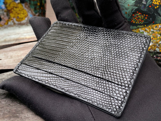 Custom Black Lizard Card Holder