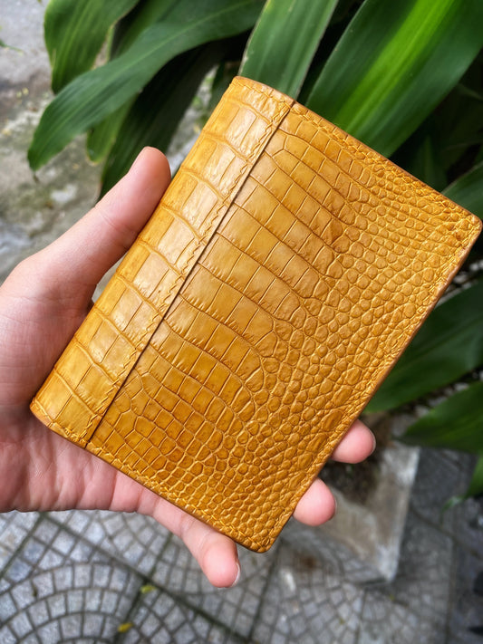 Custom Yellow Alligator Passport Holder